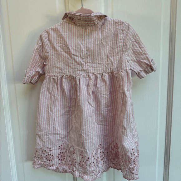 Old Navy 2T Pink & White Girls Striped Long sleeve Blouse Top - Picture 4 of 4